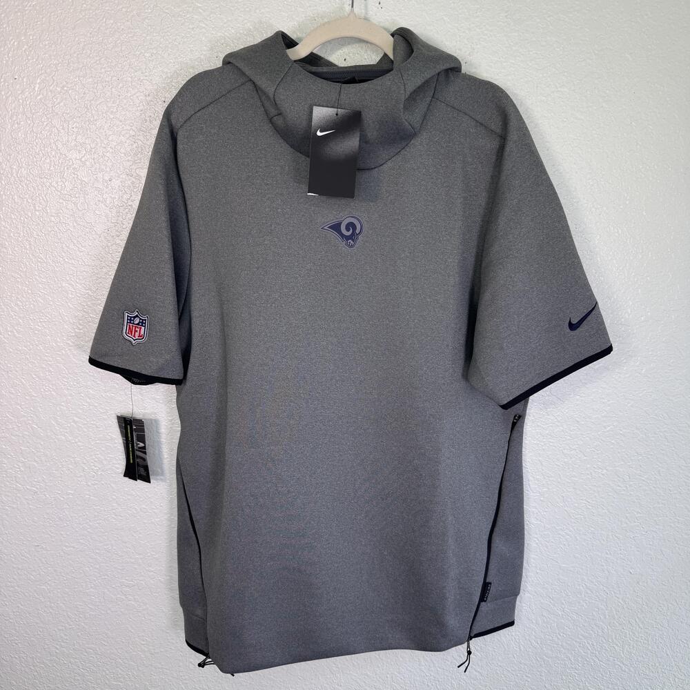 Nike Los Angeles Rams Hoodie Mens Large NFL Football Short Sleeve Sideline NEW
